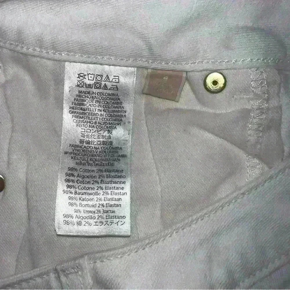 Michael Kors Women’s White Straight Leg Jeans size 4 Gold trim - Picture 5 of 5